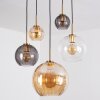 Koyoto Lampadario a sospensione, Lampada a sfera, Lampada a sospensione Oro, Nero, 5-Luci