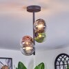 Chehalis Plafoniera, Lampada a sfera 27 cm Blu, Cromo, Verde, Chiaro, Ramato, Grigio fumo, 4-Luci