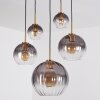 Koyoto Lampadario a sospensione, Lampada a sfera, Lampada a sospensione Oro, Nero, 5-Luci