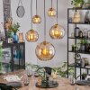 Koyoto Lampadario a sospensione, Lampada a sfera, Lampada a sospensione Oro, Nero, 5-Luci