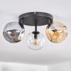 Ripoll Plafoniera, Lampada a sfera Ambrato, Chiaro, Grigio fumo, 3-Luci