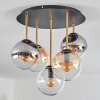 Gastor Plafoniera, Lampada a sfera Ottone, Nero, 5-Luci