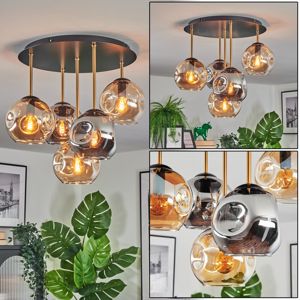 Ripoll Plafoniera, Lampada a sfera Ottone, Nero, 5-Luci main product photo