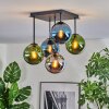 Gastor Plafoniera, Lampada a sfera 37 cm Blu, Cromo, Verde, Grigio fumo, 5-Luci