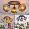 Koyoto Plafoniera, Lampada a sfera Blu, Oro, Ramato, 3-Luci
