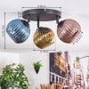 Koyoto Plafoniera, Lampada a sfera Blu, Oro, Ramato, 3-Luci