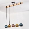 Koyoto Lampadario a sospensione, Lampada a sfera, Lampada a sospensione Écru, Nero, 5-Luci