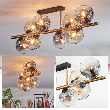 Ripoll Plafoniera, Lampada a sfera Oro, Nero, 8-Luci Ripoll Plafoniera, Lampada a sfera Oro, Nero, 8-Luci