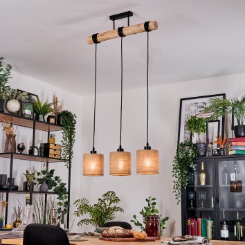 Soungou Lampadario a sospensione, Lampada a sospensione Écru, Nero, 3-Luci
