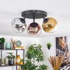 Ripoll Plafoniera, Lampada a sfera Cromo, Oro, Chiaro, Ramato, Grigio fumo, 3-Luci