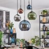 Koyoto Lampadario a sospensione, Lampada a sfera, Lampada a sospensione Blu, Cromo, Verde, Ramato, Grigio fumo, 5-Luci