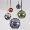 Koyoto Lampadario a sospensione, Lampada a sfera, Lampada a sospensione Oro, Nero, 5-Luci