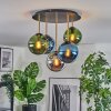 Gastor Plafoniera, Lampada a sfera 45 cm Ottone, Nero, 5-Luci