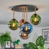 Gastor Plafoniera, Lampada a sfera 45 cm Ottone, Nero, 5-Luci
