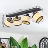 Chellas Plafoniera, Faretto da soffitto Nero, 4-Luci