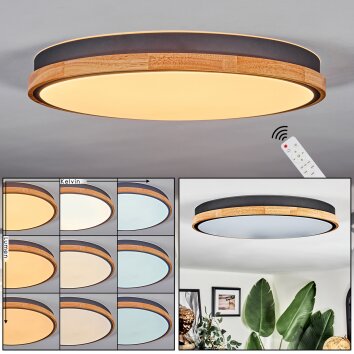 Coentral Plafoniera, Panel LED Nero, 1-Luce