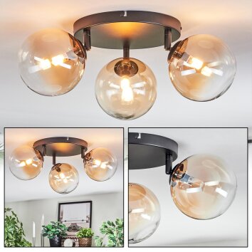 Chehalis Plafoniera, Lampada a sfera 48.5 cm Ambrato, Chiaro, 3-Luci