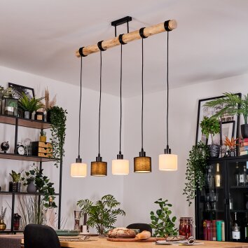 Bassagoda Lampadario a sospensione, Lampada a sospensione Écru, Nero, 5-Luci