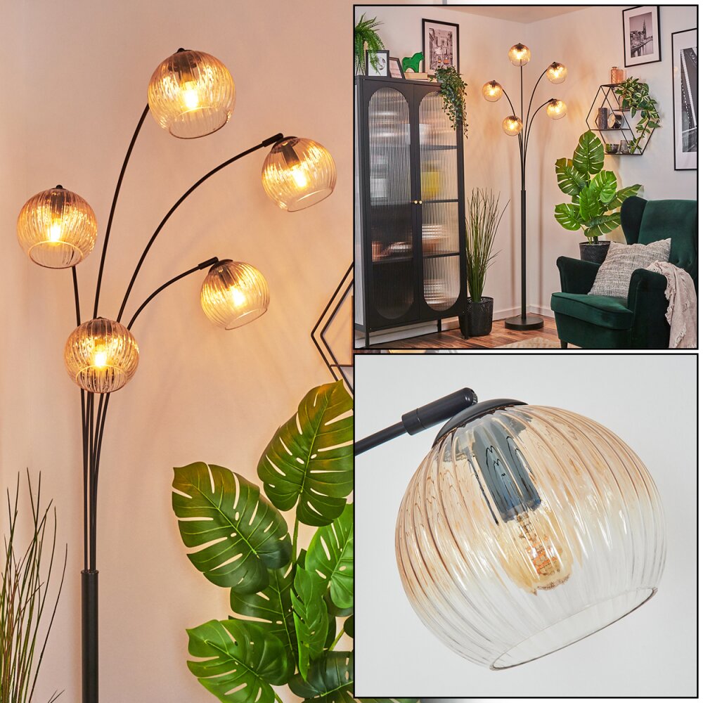 Koyoto Lampada a sfera, Lampada da terra Ambrato, Chiaro, 5-Luci main product photo