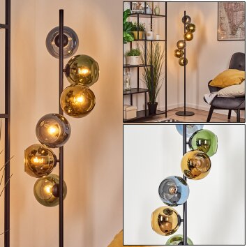 Koyoto Lampada a sfera, Lampada da terra 34 cm Blu, Oro, Verde, 6-Luci