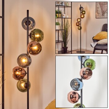 Koyoto Lampada a sfera, Lampada da terra 32 cm Blu, Verde, Ramato, 6-Luci