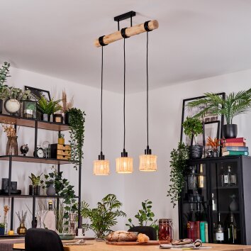 Cavaca Lampadario a sospensione, Lampada a sospensione Écru, Nero, 3-Luci