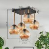 Koyoto Plafoniera, Lampada a sfera Oro, Nero, 5-Luci