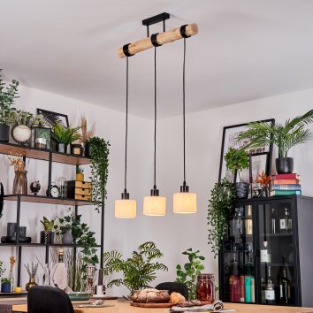 Bassagoda Lampadario a sospensione, Lampada a sospensione Écru, Nero, 3-Luci