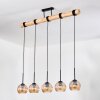 Koyoto Lampadario a sospensione, Lampada a sfera, Lampada a sospensione Écru, Nero, 5-Luci