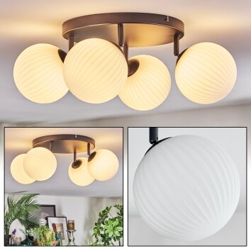 Chehalis Plafoniera, Lampada a sfera 30 cm Bianco, 4-Luci