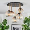 Koyoto Plafoniera, Lampada a sfera Ottone, Nero, 5-Luci