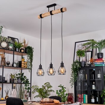 Yaak Lampadario a sospensione, Lampada a sospensione Écru, Nero, 3-Luci Yaak Lampadario a sospensione, Lampada a sospensione Écru, Nero, 3-Luci