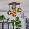 Koyoto Plafoniera, Lampada a sfera Oro, Nero, 5-Luci