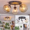 Ripoll Plafoniera, Lampada a sfera Ambrato, Chiaro, Grigio fumo, 3-Luci