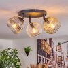 Ripoll Plafoniera, Lampada a sfera Ambrato, Chiaro, Grigio fumo, 3-Luci