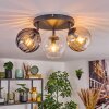 Koyoto Plafoniera, Lampada a sfera Ambrato, Chiaro, Grigio fumo, 3-Luci