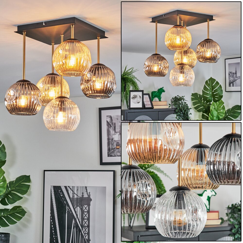 Ripoll Plafoniera, Lampada a sfera Oro, Nero, 5-Luci main product photo