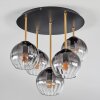 Koyoto Plafoniera, Lampada a sfera 45 cm Ottone, Nero, 5-Luci