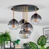Koyoto Plafoniera, Lampada a sfera 45 cm Ottone, Nero, 5-Luci