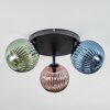Chehalis Plafoniera, Lampada a sfera Blu, Verde, Ramato, 3-Luci