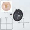 Koyoto Plafoniera, Lampada a sfera 45 cm Ottone, Nero, 5-Luci