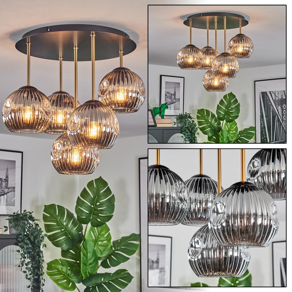 Ripoll Plafoniera, Lampada a sfera Ottone, Nero, 5-Luci main product photo