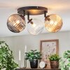 Chehalis Plafoniera, Lampada a sfera 25 cm Ambrato, Chiaro, Grigio fumo, 3-Luci