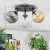 Chehalis Plafoniera, Lampada a sfera 25 cm Ambrato, Chiaro, Grigio fumo, 3-Luci
