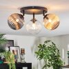 Chehalis Plafoniera, Lampada a sfera 25 cm Ambrato, Chiaro, Grigio fumo, 3-Luci