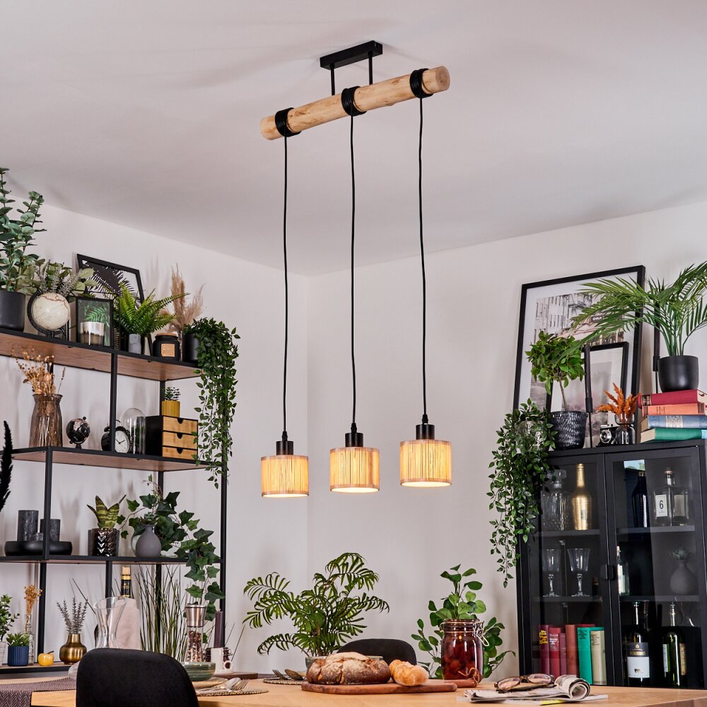 Bongal Lampadario a sospensione, Lampada a sospensione Écru, Nero, 3-Luci main product photo