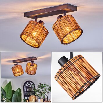 Cando Plafoniera, Faretto da soffitto Nero, 2-Luci