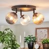 Chehalis Plafoniera, Lampada a sfera 44 cm Ambrato, Chiaro, Grigio fumo, 3-Luci
