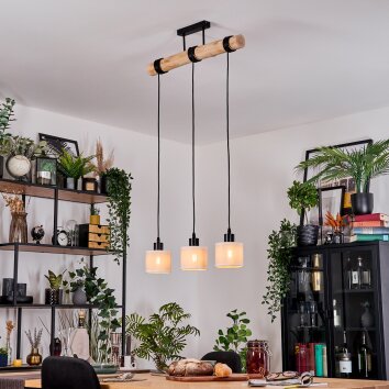 Bassagoda Lampadario a sospensione, Lampada a sospensione Écru, Nero, 3-Luci Bassagoda Lampadario a sospensione, Lampada a sospensione Écru, Nero, 3-Luci