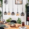 Koyoto Lampadario a sospensione, Lampada a sfera, Lampada a sospensione Écru, Nero, 5-Luci